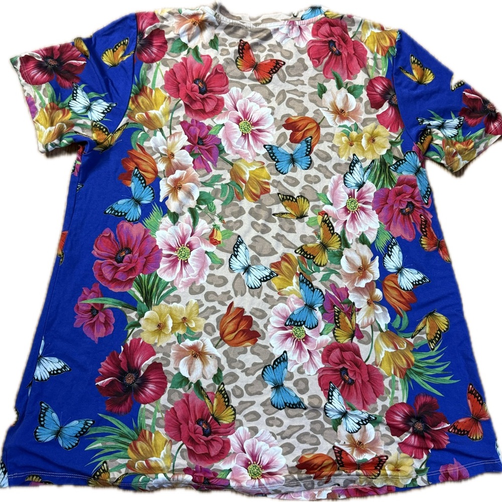 Johnny Was Mayflower Leopard Floral Bamboo Tee M
NWOT